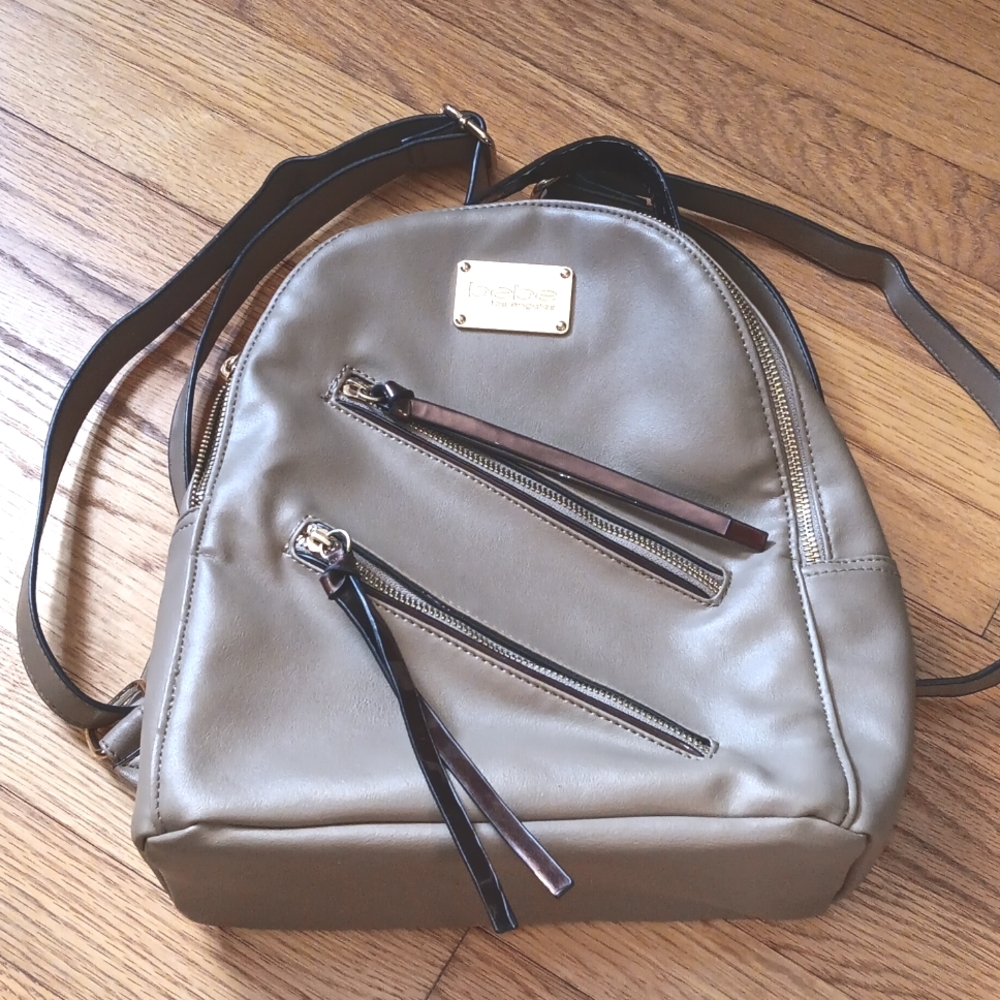 Bebe Beige Backpack ❤️ Gold-Toned Hardware